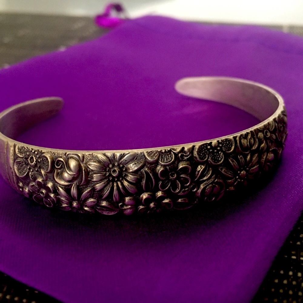 Floral Cuff Bracelet Gem